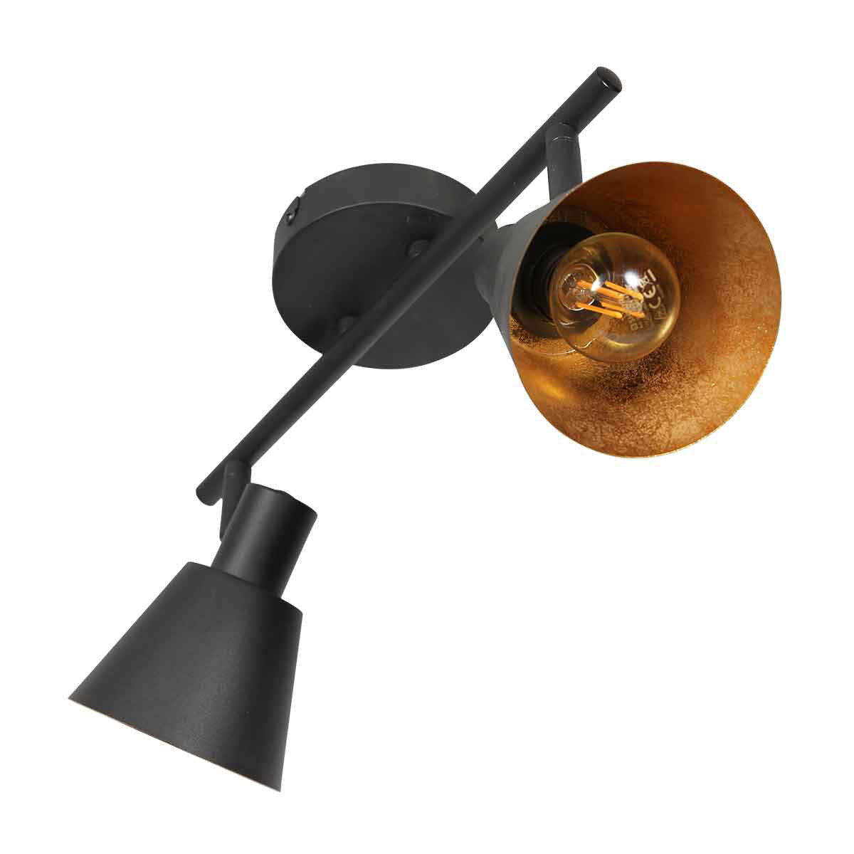 Oeroe 4114ZW 2-light black spotlight with E14 sockets