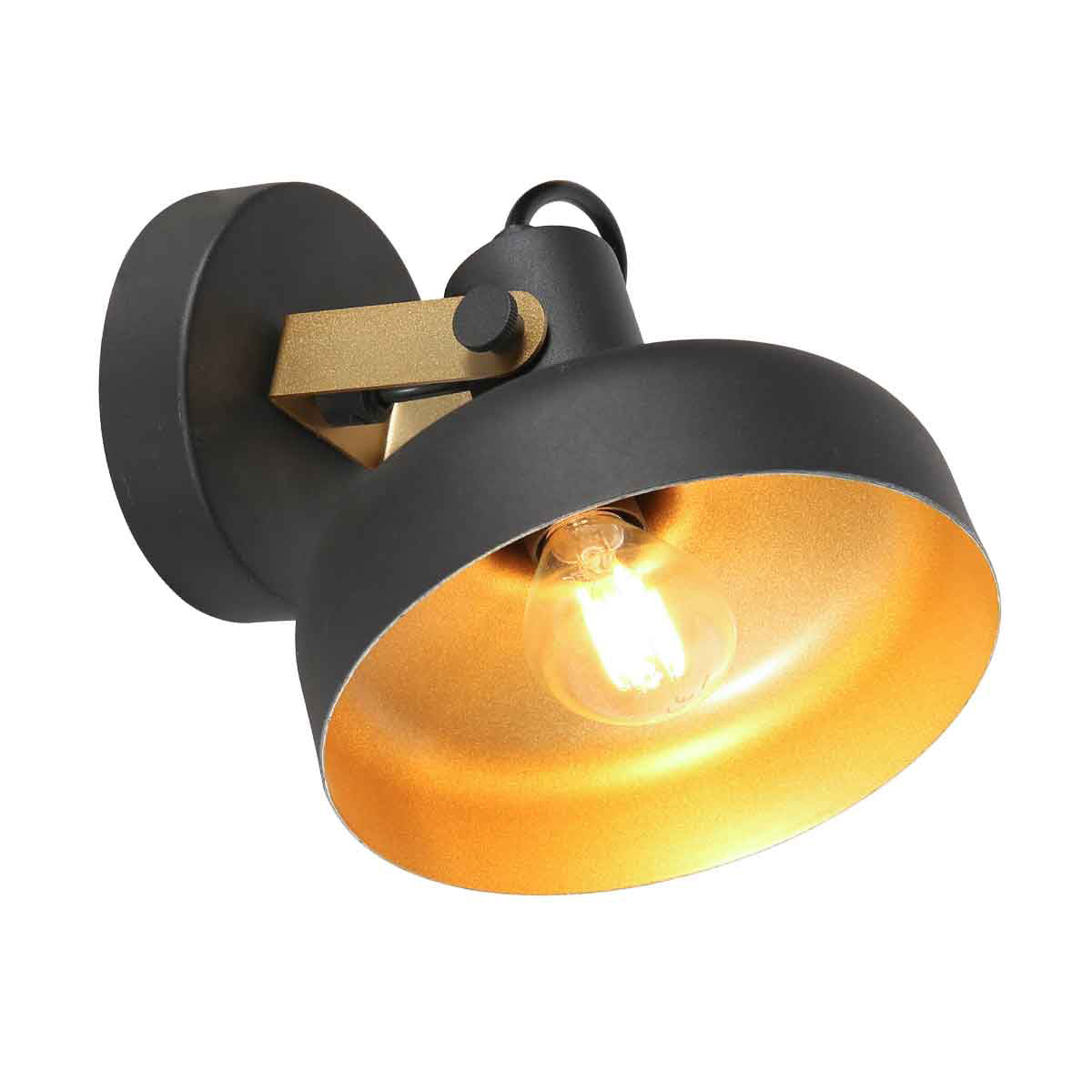 Prato 4118ZW black wall lamp with E14 socket