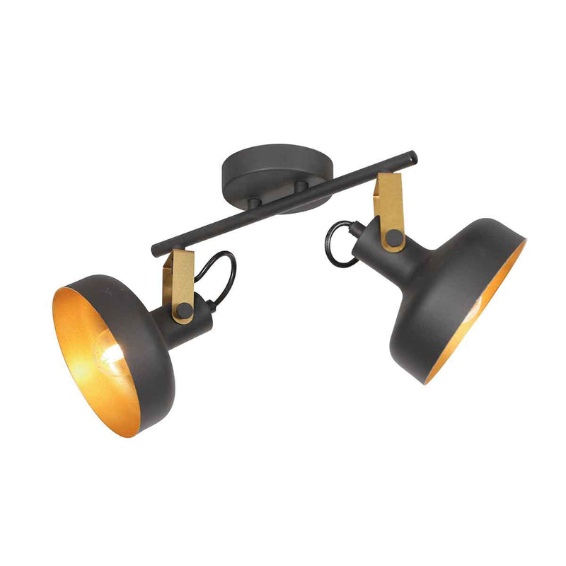 Prato 4119ZW 2-light black spotlight/wall lamp