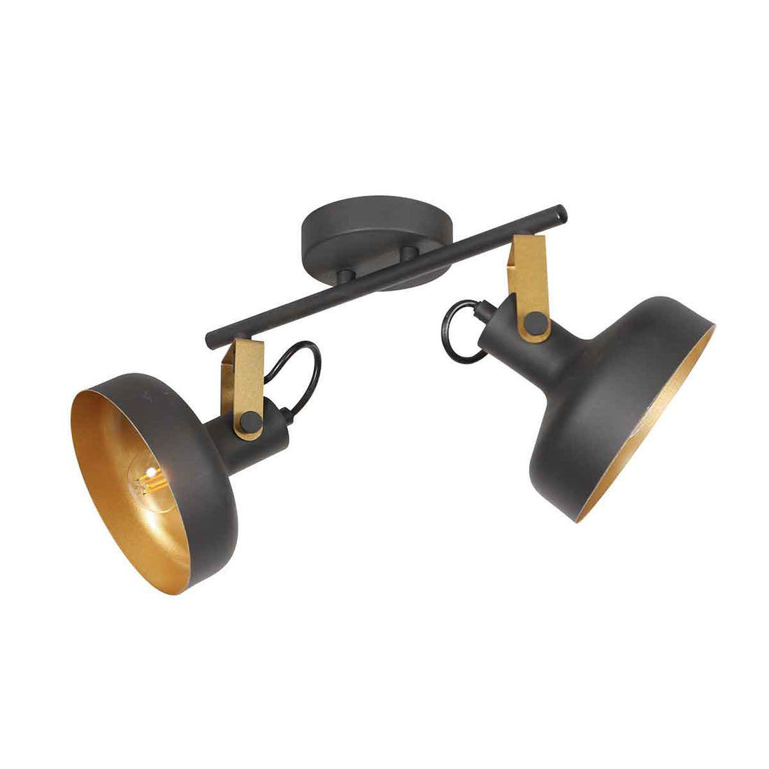 Prato 4119ZW 2-light black spotlight/wall lamp