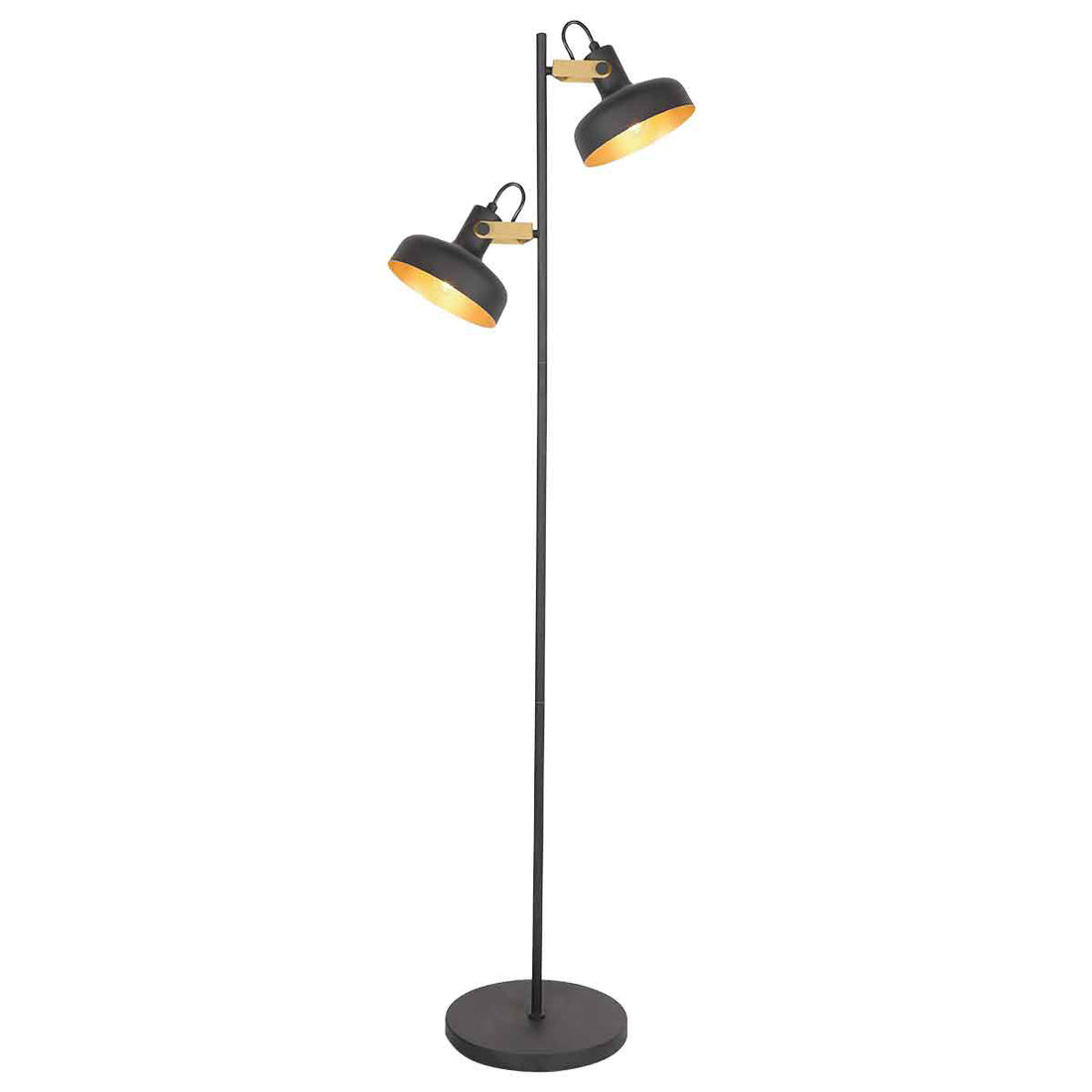 Prato 4121ZW 2-light black floor lamp with E14 sockets