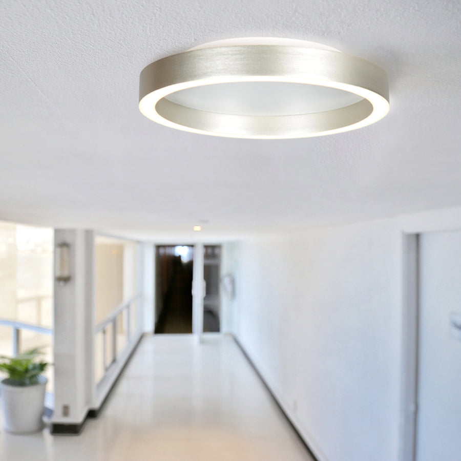 Steel-colored ceiling light Ringlux 4134ST Ø30 cm 2500 lumens