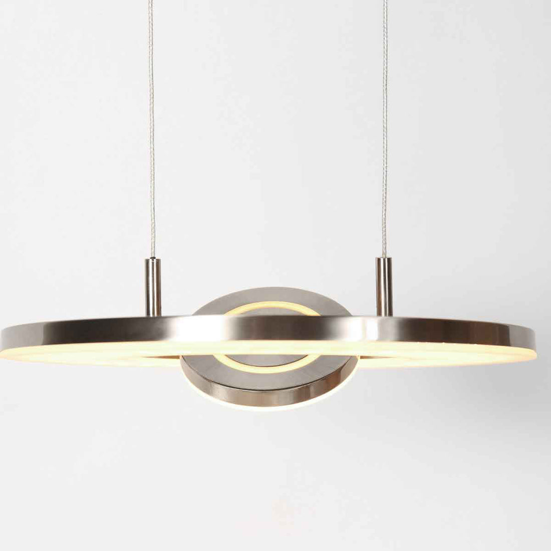 Adjustable LED pendant light, 32 cm Ø steel ring, height-adjustable, dining room | Pivéa