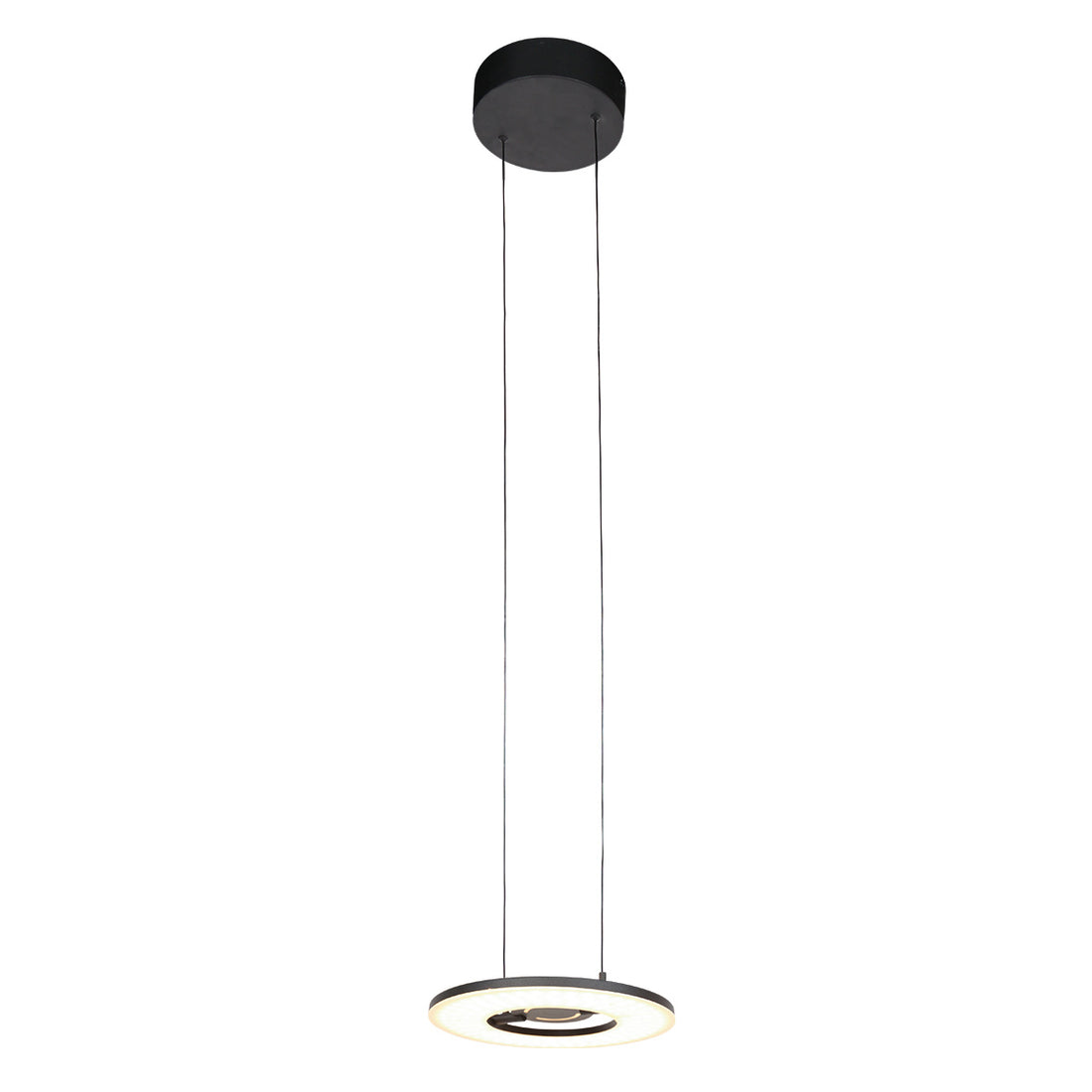 Adjustable black winch pendant light Ø 32 cm, LED 4000 lm | Soleil