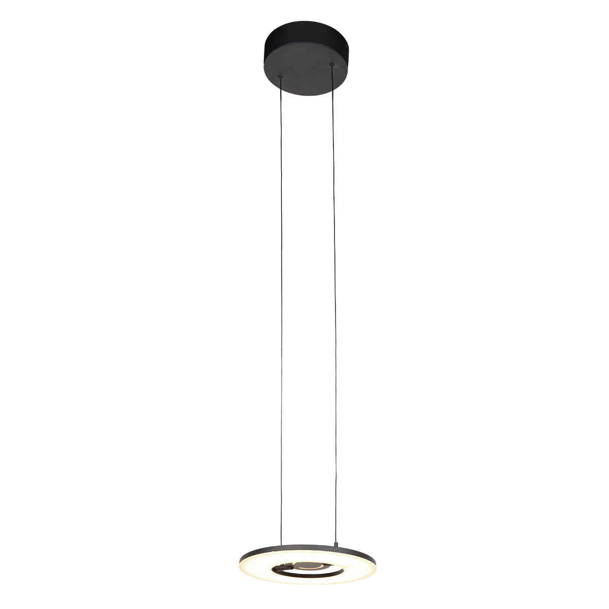 Suspension treuil réglable noire Ø 32 cm, LED 4000 lm — vue 2