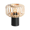 Small black Bloeba 4143ZW table lamp with a natural bamboo lampshade