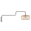 Bloeba 4160ZW black wall lamp with natural bamboo lampshade