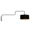 Bloeba 4172ZW black wall light with black linen lampshade