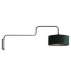 Bloeba 4176ZW black wall lamp with white and green velvet lampshade