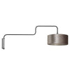 Bloeba 4178ZW black wall lamp with grey velvet lampshade