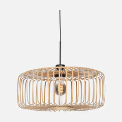 Natural bamboo pendant light Ø 50 cm, drum lampshade E27 | Sparkled Bambou