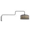 Bloeba 4181ZW black wall lamp with natural/black bamboo shade