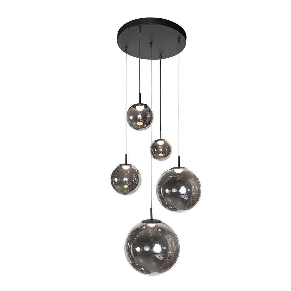 Black staircase cascade pendant light, 350 cm cable Ø 60 cm | Bollique Cascade