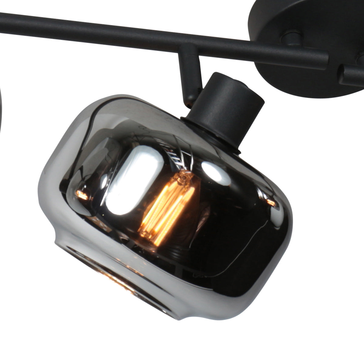 Tenebris 4211ZW 4-light black ceiling spotlight – elegant lighting with smoked glass