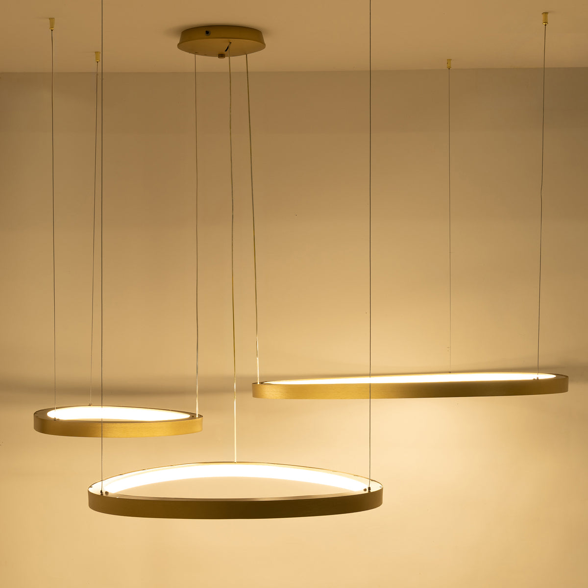 Suspension Liria dorée, L 42,5/ 61,5/ 81 cm