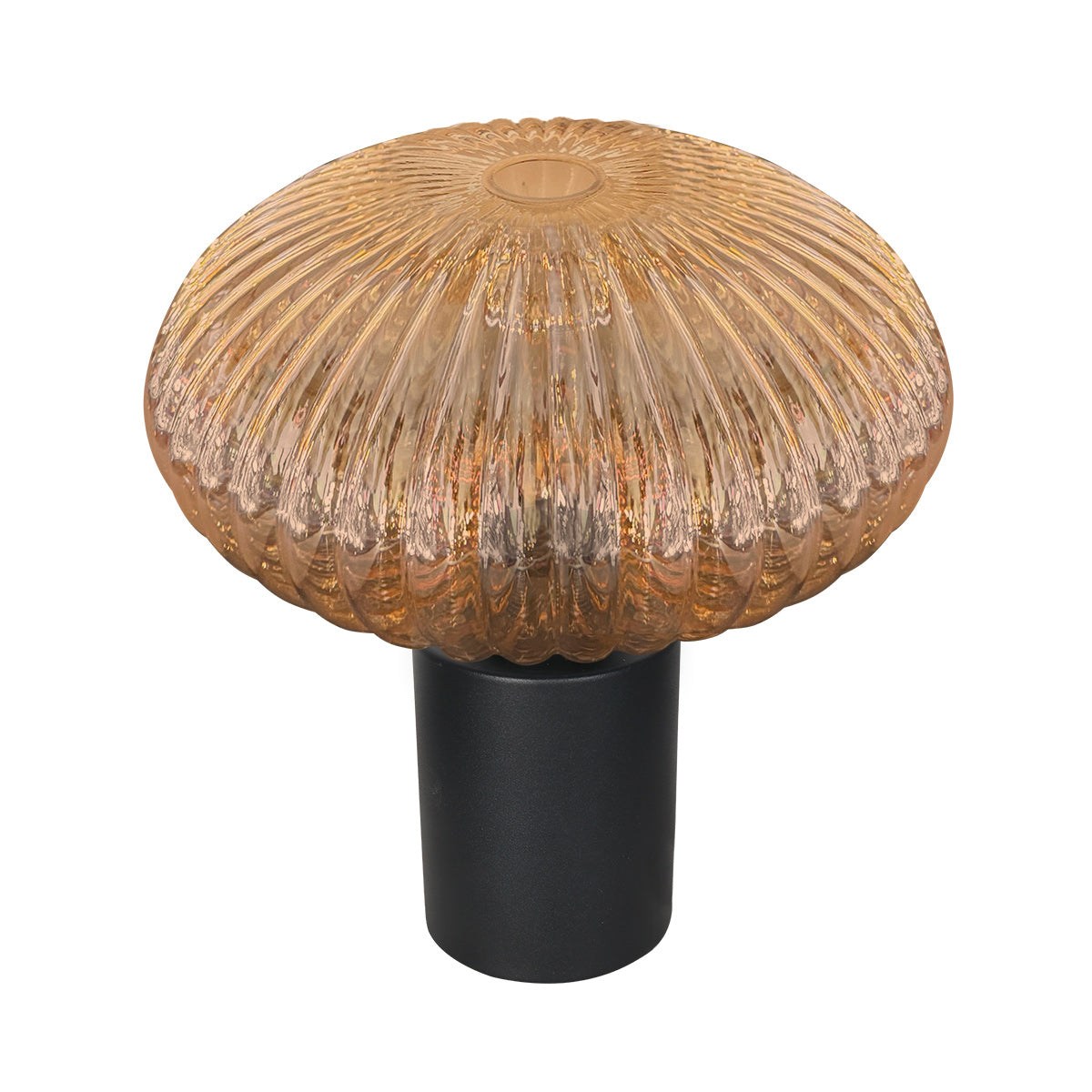 Bloeba 4235ZW table lamp with amber ribbed glass