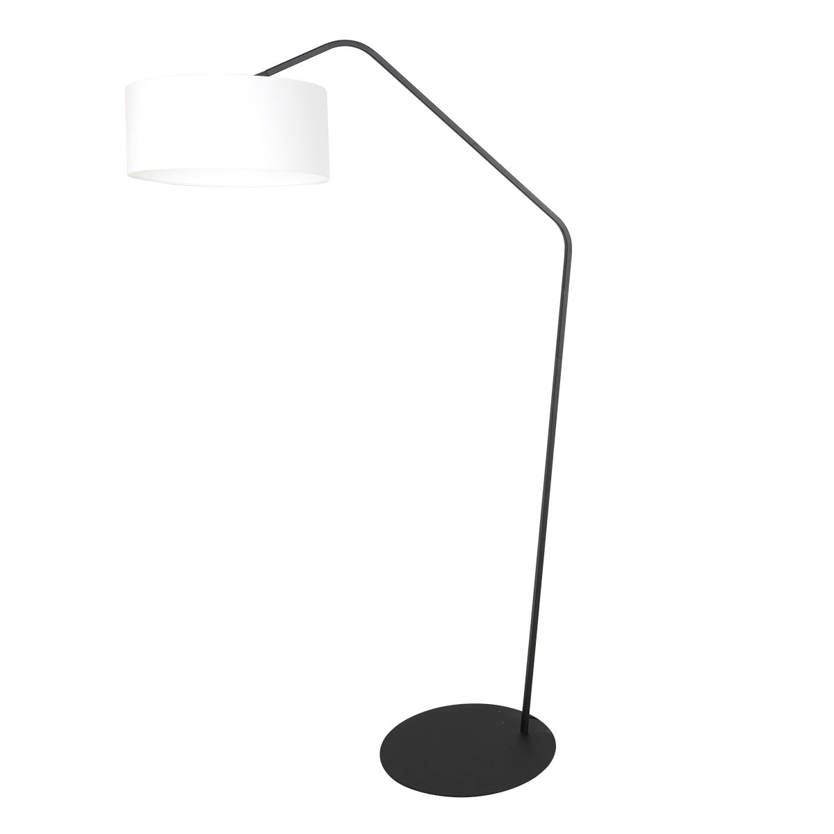 Zig-Zag 4244ZW black floor lamp with coarse white linen shade – Unique design and functional use