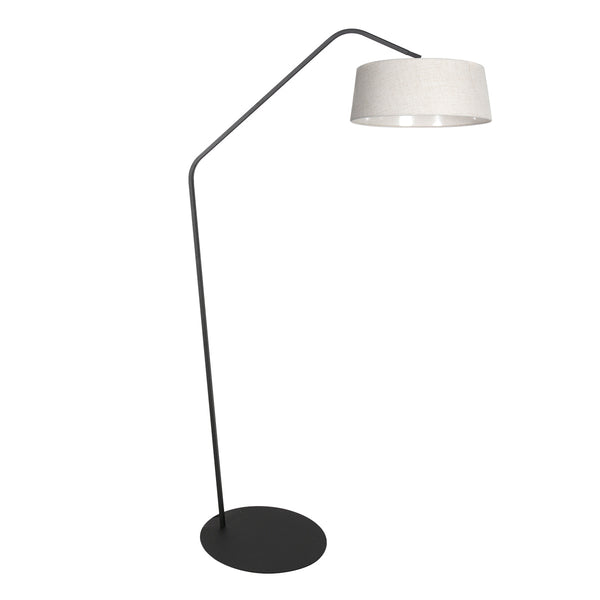 Zig-Zag 4253ZW black floor lamp with white linen lampshade – a unique design and functional use