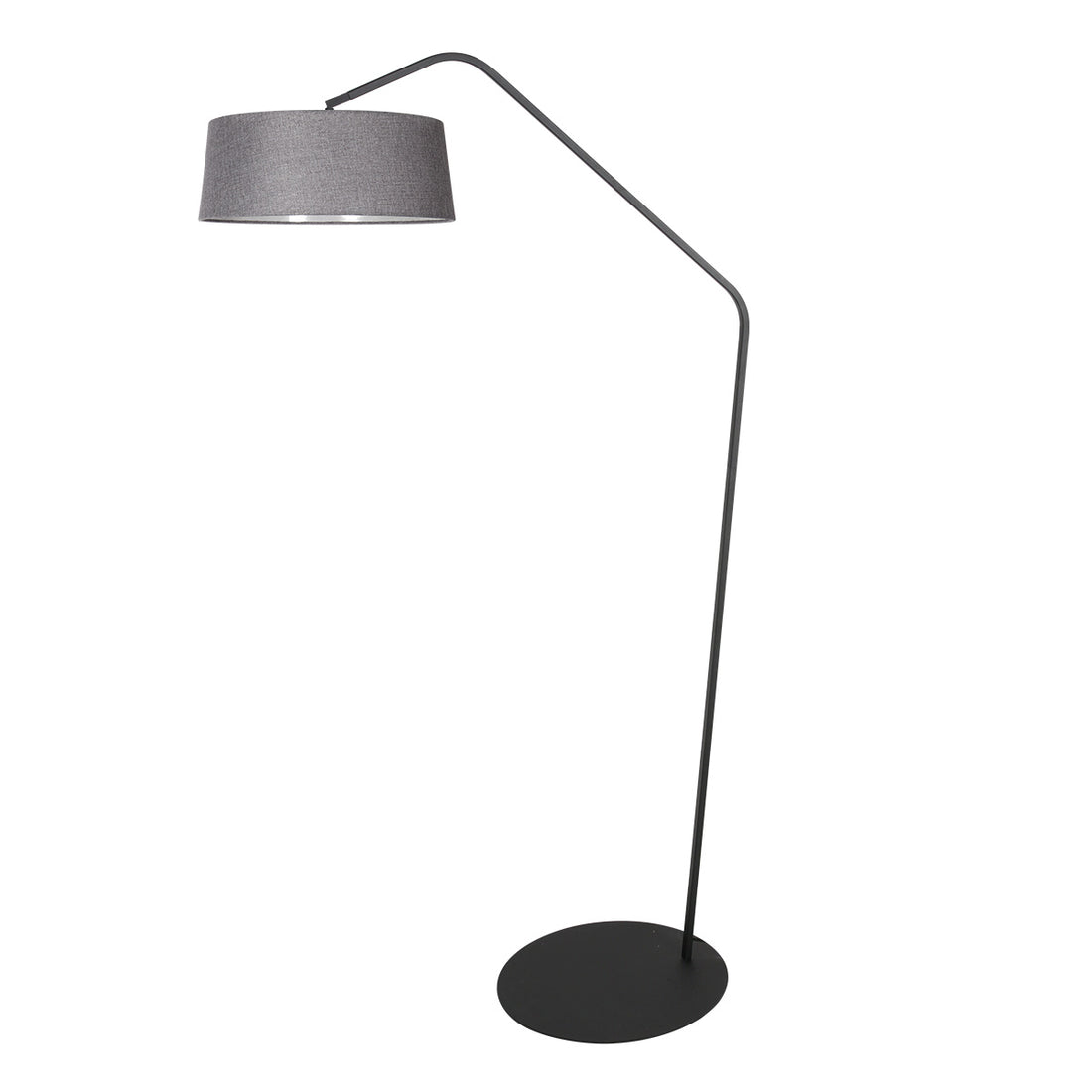 Zig-Zag 4254ZW black floor lamp with grey linen shade – Unique design and functional use