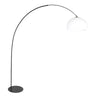 Curve 4259ZW black floor lamp with white spherical plastic shade – unique design and functional use