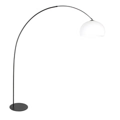 Curve 4259ZW black floor lamp with white spherical plastic shade – unique design and functional use