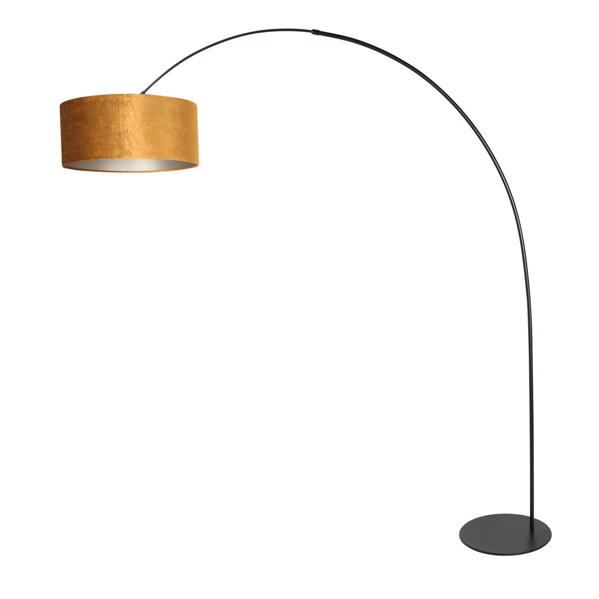 Curve 4264ZW black floor lamp with gold velvet lampshade – unique design and functional use