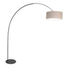 Curve 4268ZW black floor lamp with coarse grey linen lampshade – unique design and functional use