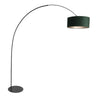 Curve 4269ZW black floor lamp with green velvet lampshade – unique design and functional use