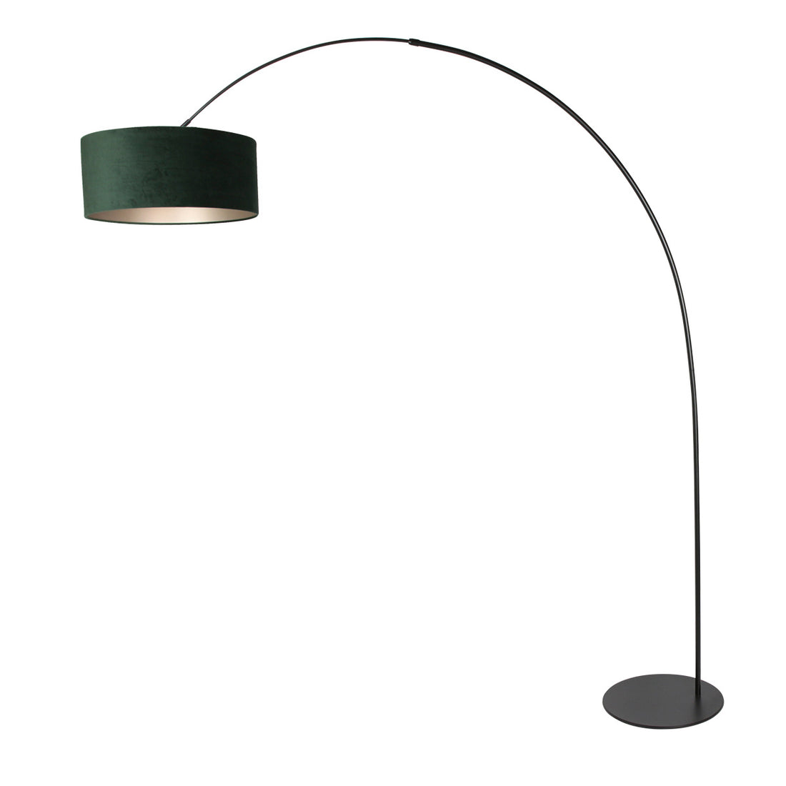 Curve 4269ZW black floor lamp with green velvet lampshade – unique design and functional use