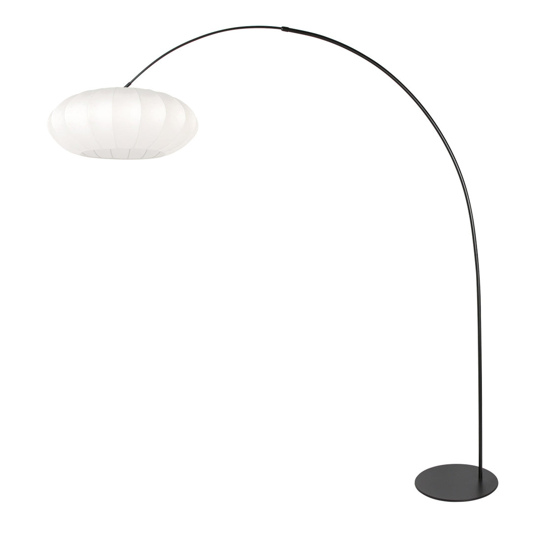 Curve 4272ZW black floor lamp with white silk lampshade – unique design and functional use