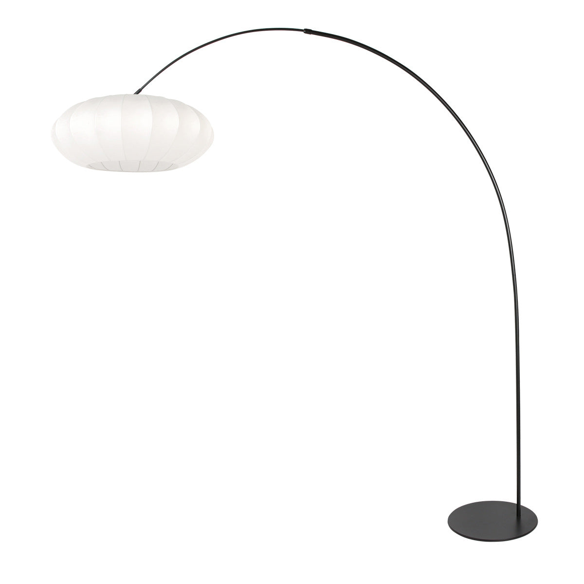 Curve 4272ZW black floor lamp with white silk lampshade – unique design and functional use