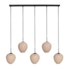HaloSwap 4288ZW – Black elongated pendant light with warm cream-toned shades