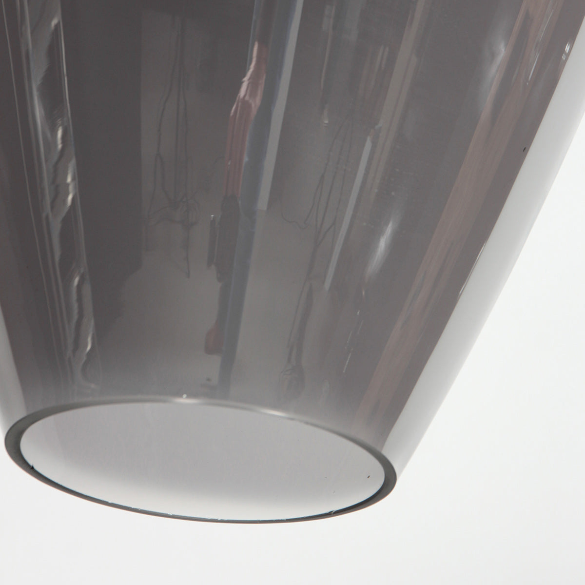 HaloSwap 4289ZW – Black pendant light with teardrop-shaped smoked glass, Ø22.5 cm