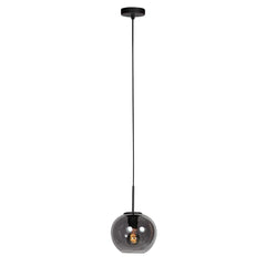HaloSwap 4291ZW – black pendant light with elegant smoked glass