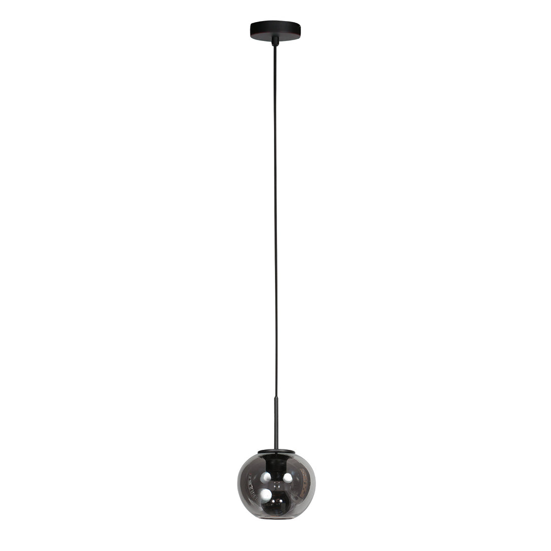 HaloSwap 4291ZW – black pendant light with elegant smoked glass