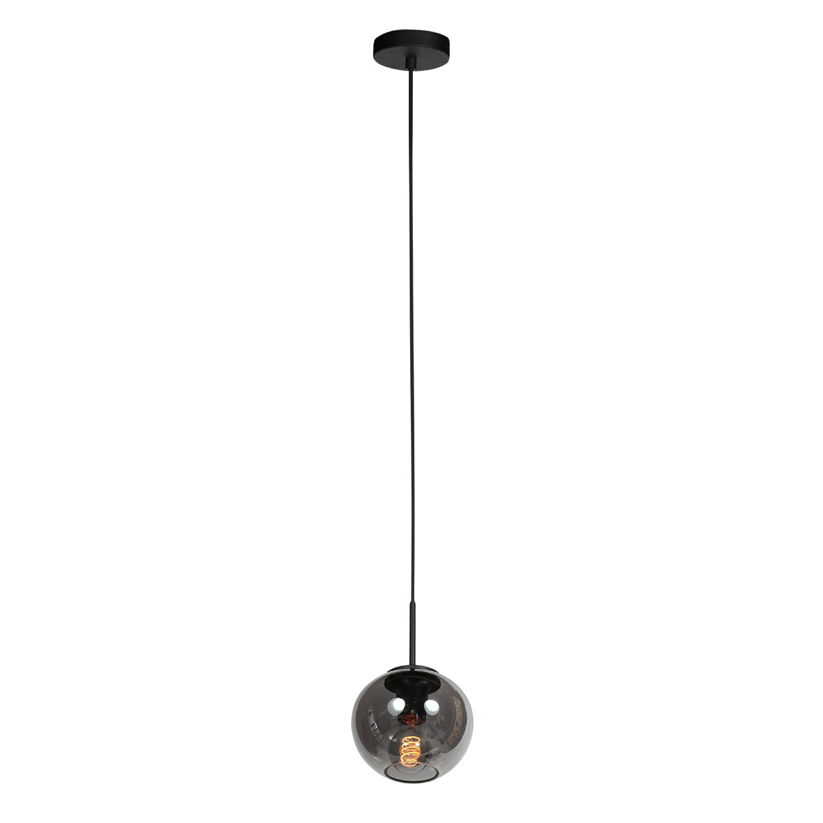 HaloSwap 4291ZW – black pendant light with elegant smoked glass