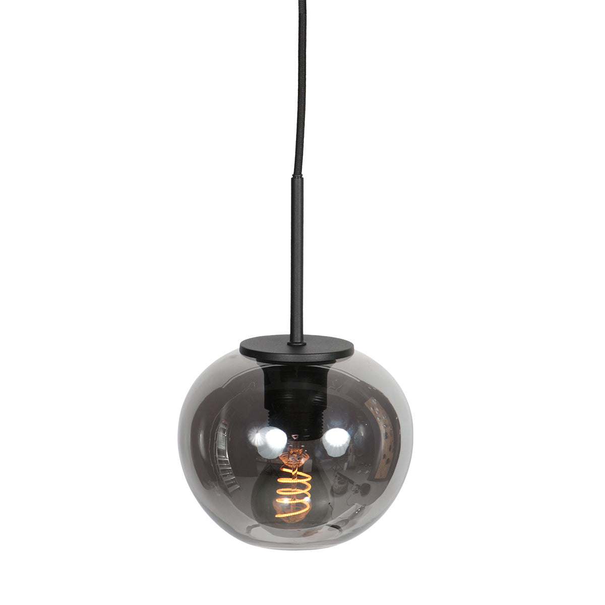 HaloSwap 4291ZW – black pendant light with elegant smoked glass