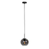 HaloSwap 4292ZW – Black pendant light with a 20 cm diameter smoked glass spherical globe
