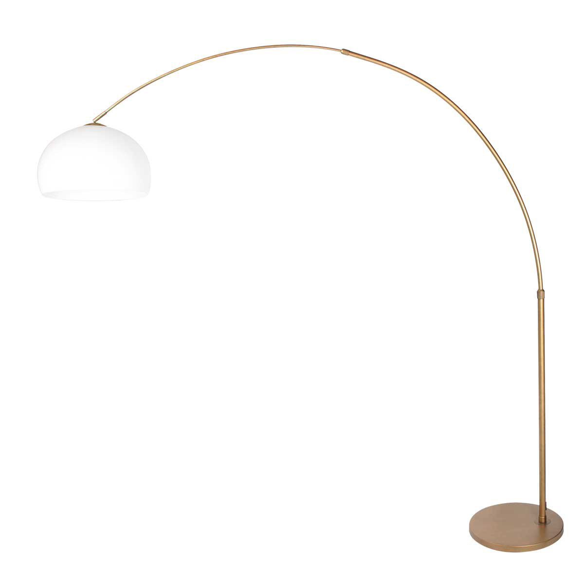 Sparkled Light 4301BR bronze-colored arched floor lamp – ambient lighting with a modern plastic globe