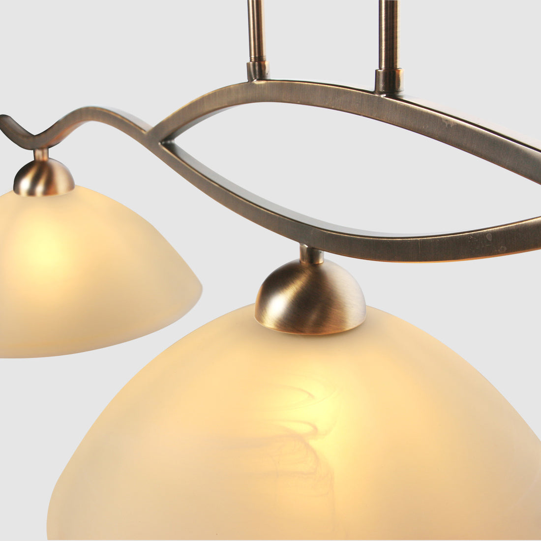 3-light amber glass bar pendant, bronze for dining room | Anthéa