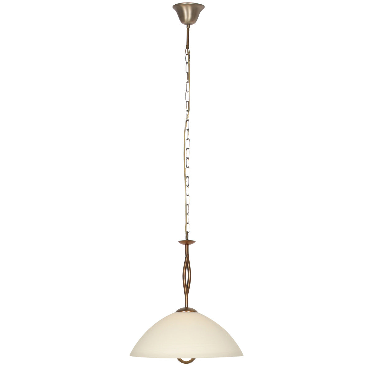 Suspension verre marbré crème Anthéa – abat-jour dôme bronze – vue 2 – Designix.fr