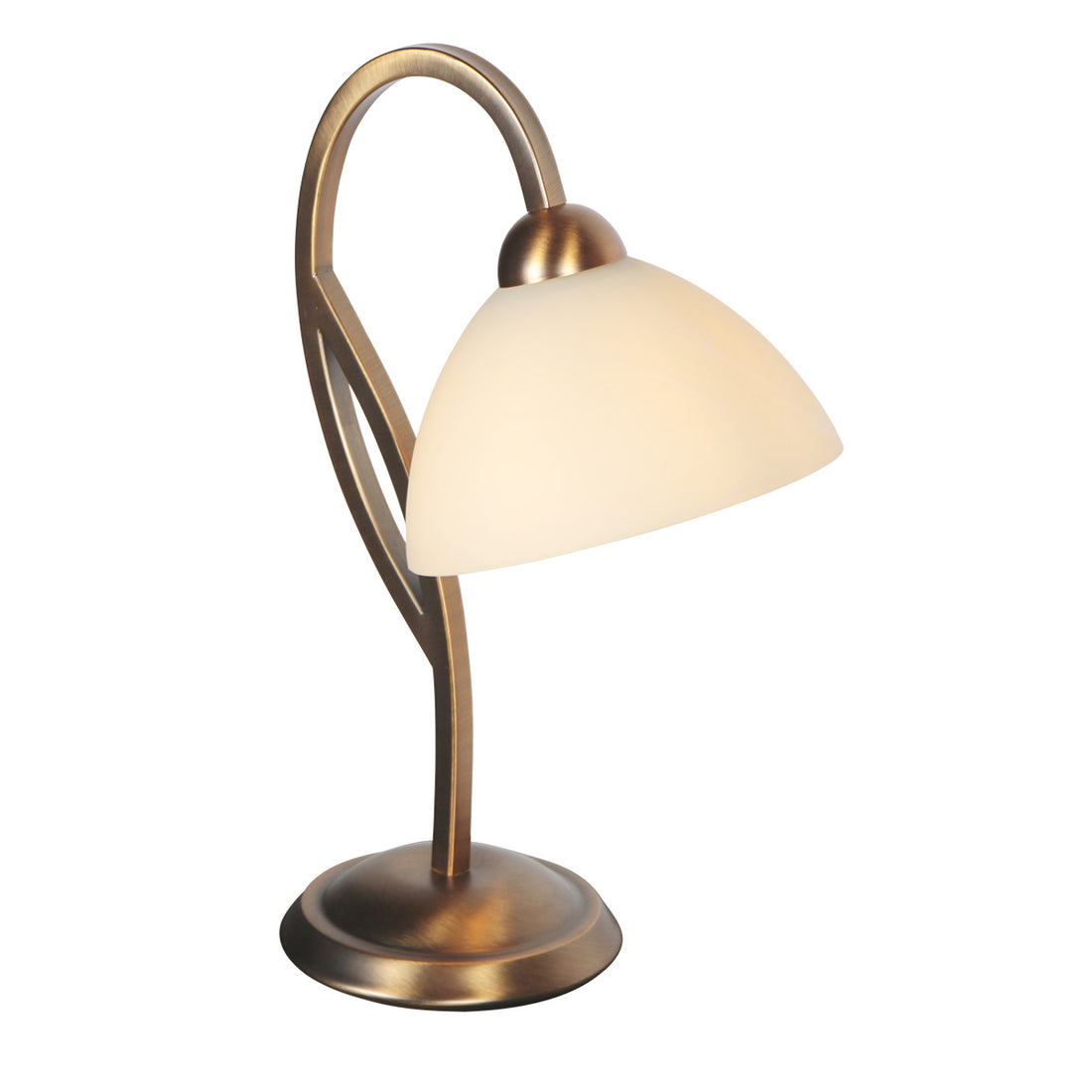 cream marble bedside lamp, blown glass & bronze base, with dimmer | Anthea