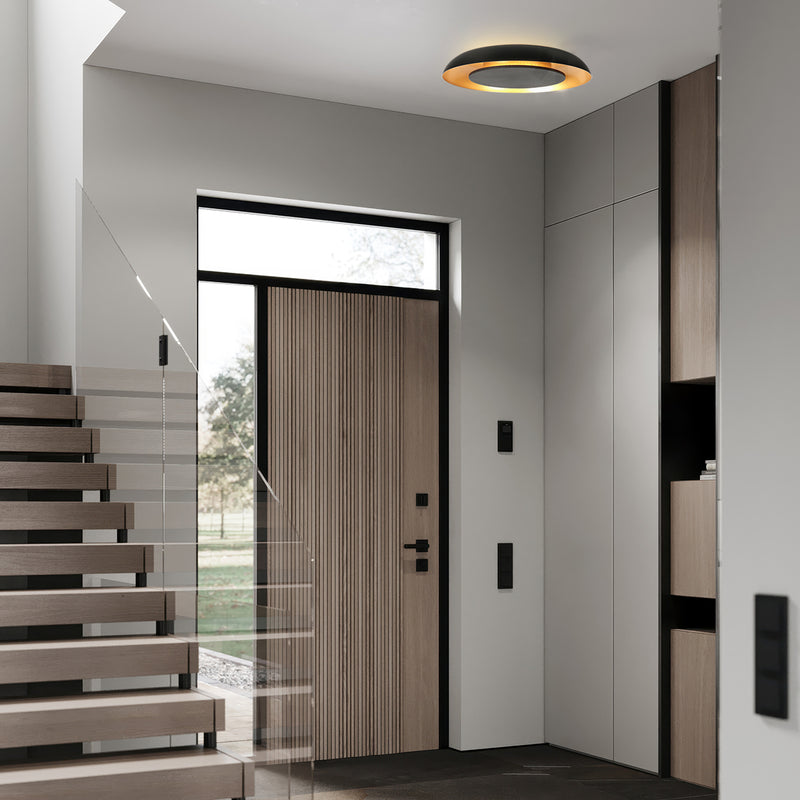 Golden Veil 4331ZW – black ceiling light with a golden glow and dimmable LED