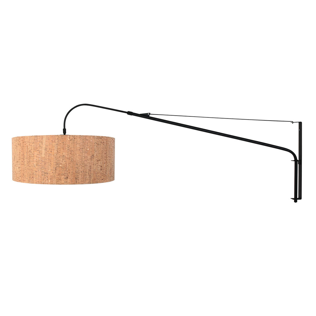 Elegant Classy 4336ZW black wall lamp with cork lampshade Ø50 cm