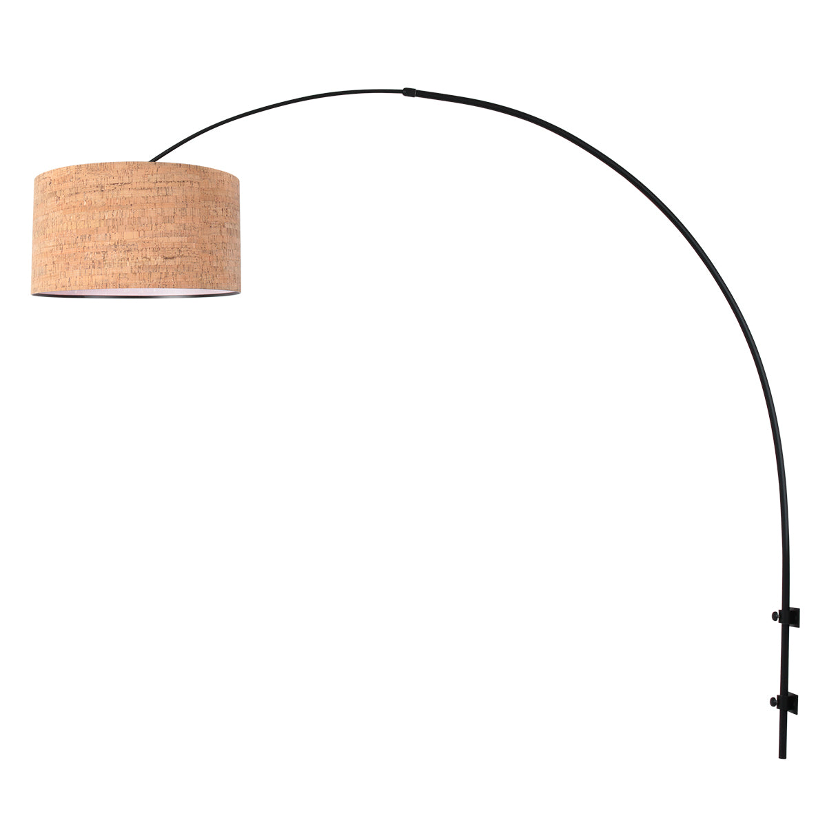 Sparkled Light 4343ZW wall lamp – black with cork lampshade Ø 40 cm