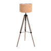 Triek 4344ZW tripod floor lamp with cork lampshade and adjustable height