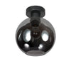 Bloeba 4374ZW ceiling light with smoked glass shade Ø20 cm