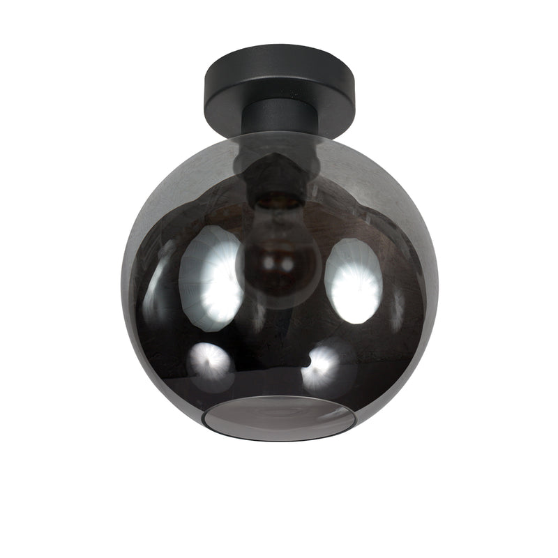 Bloeba 4374ZW ceiling light with smoked glass shade Ø20 cm