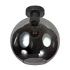Bloeba 4376ZW ceiling light with smoked glass shade Ø30 cm