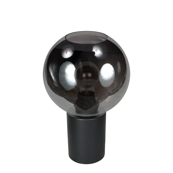Bloeba 4380ZW table lamp with smoked glass shade Ø20 cm
